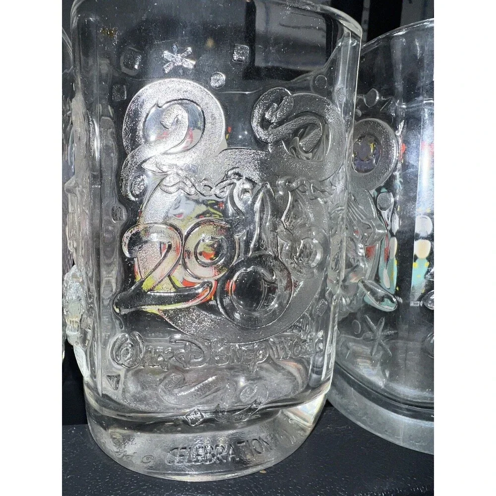 Walt Disney McDonalds 2000 All 4 Square Glasses Tumblers Complete Parks Vintage
